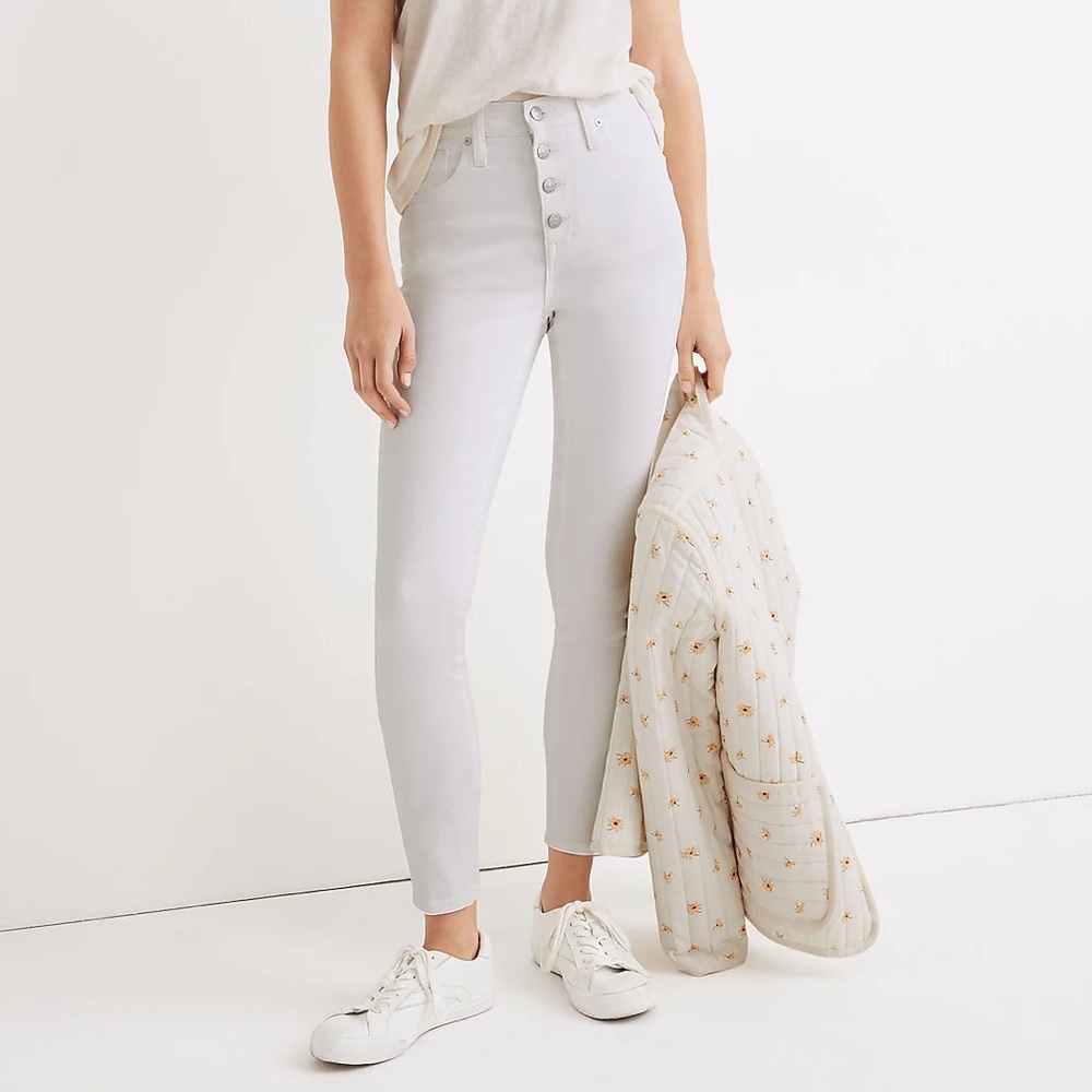 Madewell High Rise Tall Skinny Crop White Jeans